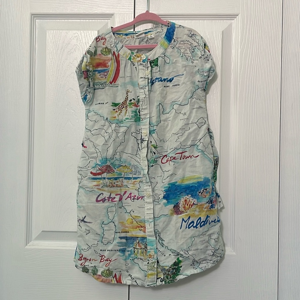 Sold on another site 
J crew crewcuts Dress with maps on it travel Positano,